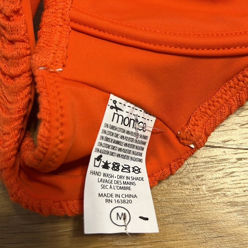Montce Tangerine Kaia Top bikini women’s size M NWOT - Picture 10 of 14